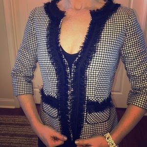 Black and white blazer